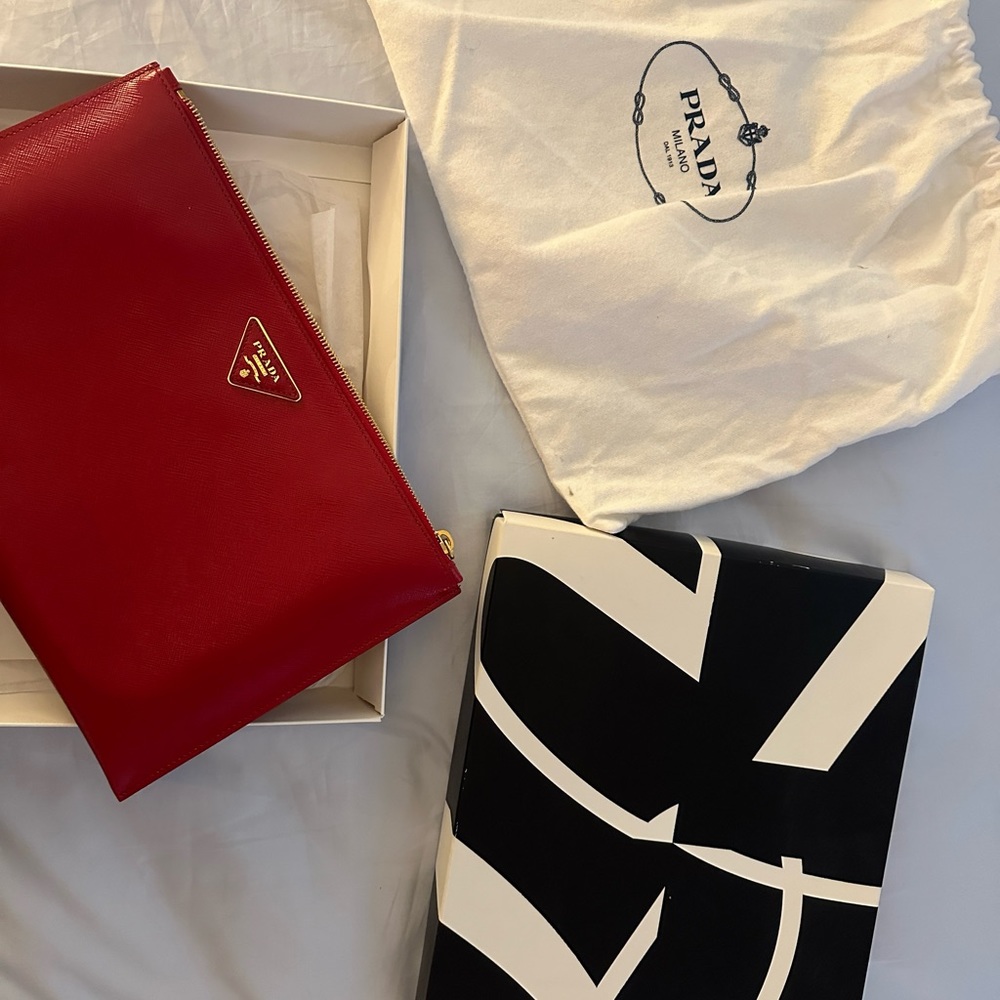 Prada safiano clutch
